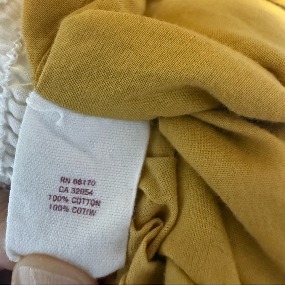 Anthropologie Maeve Vappu Dress in White & Mustard Yellow Retro Summer Dress 8 - Picture 4 of 5
